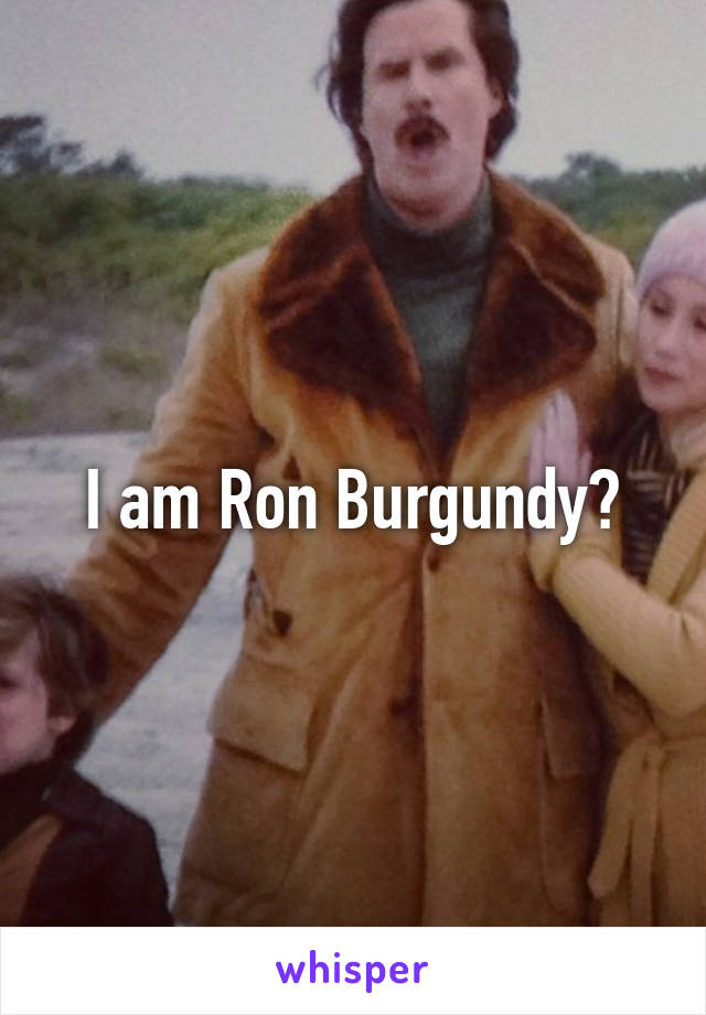 I am Ron Burgundy?