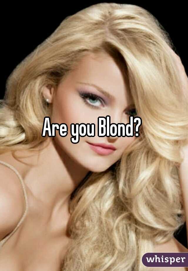 Are you Blond? 