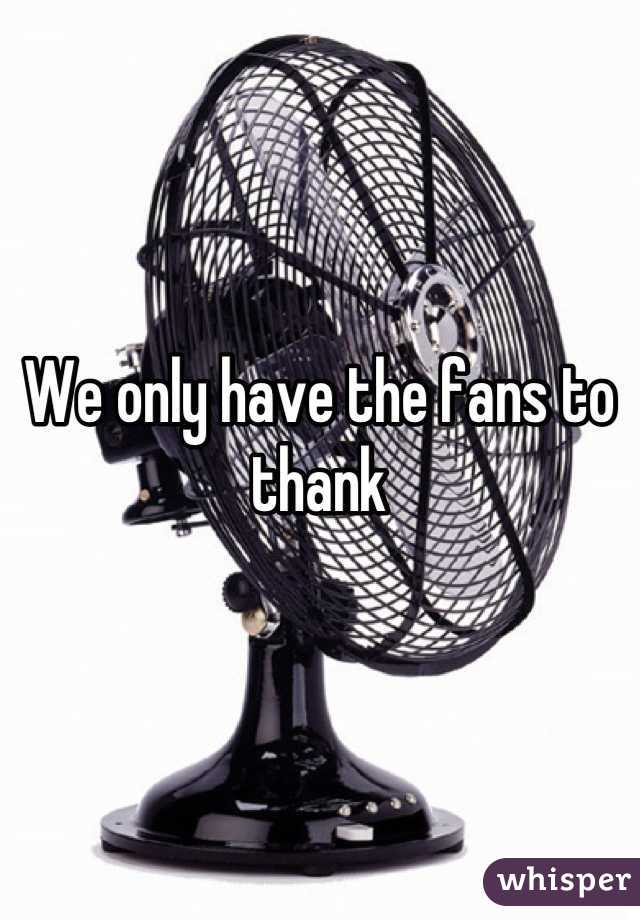 We only have the fans to thank