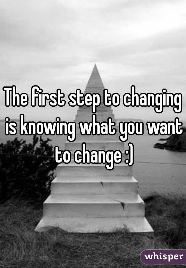 The first step to changing is knowing what you want to change :)