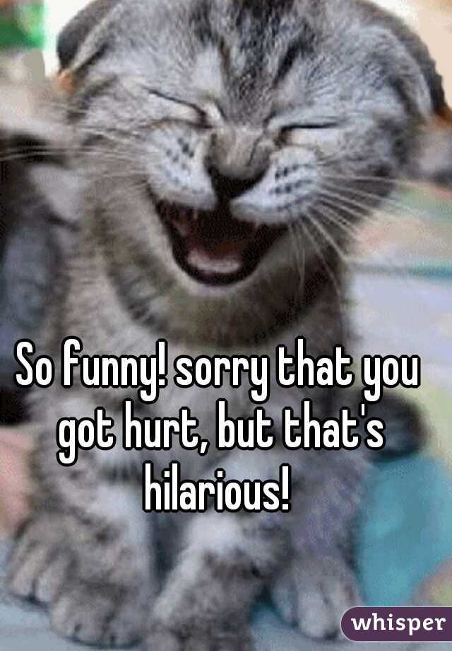 So funny! sorry that you got hurt, but that's hilarious! 