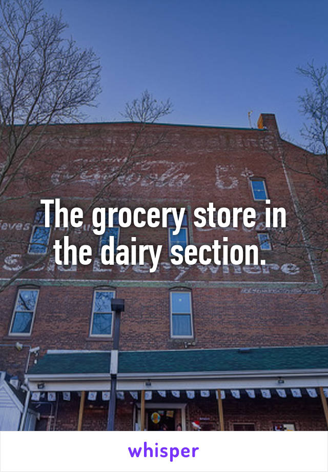 The grocery store in the dairy section. 