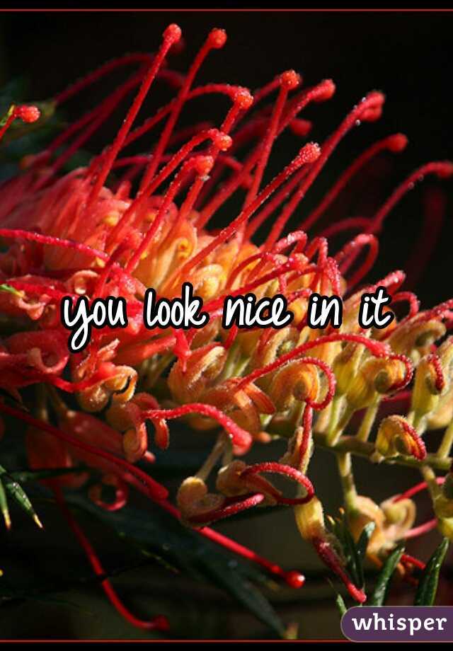 you look nice in it