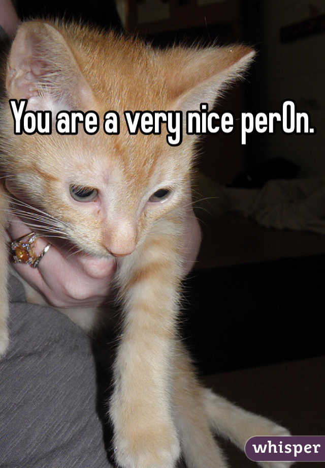 You are a very nice perOn. 