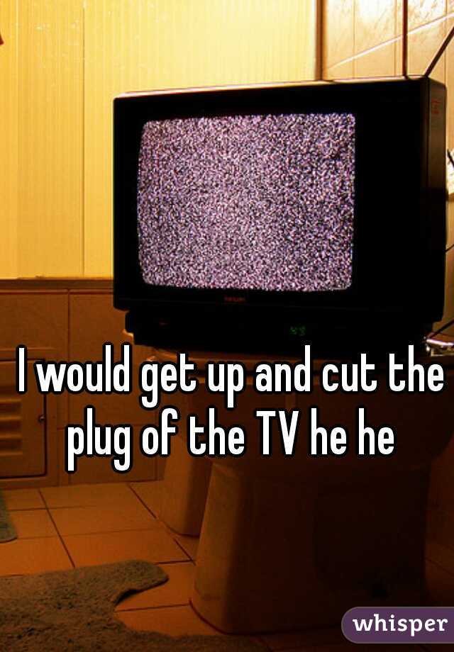 I would get up and cut the plug of the TV he he 