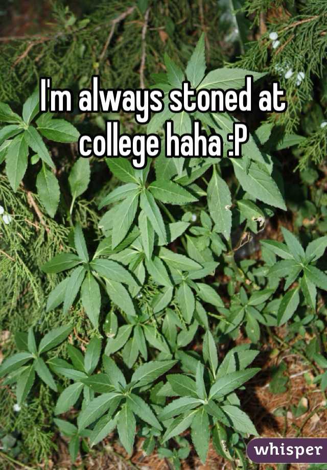 I'm always stoned at college haha :P