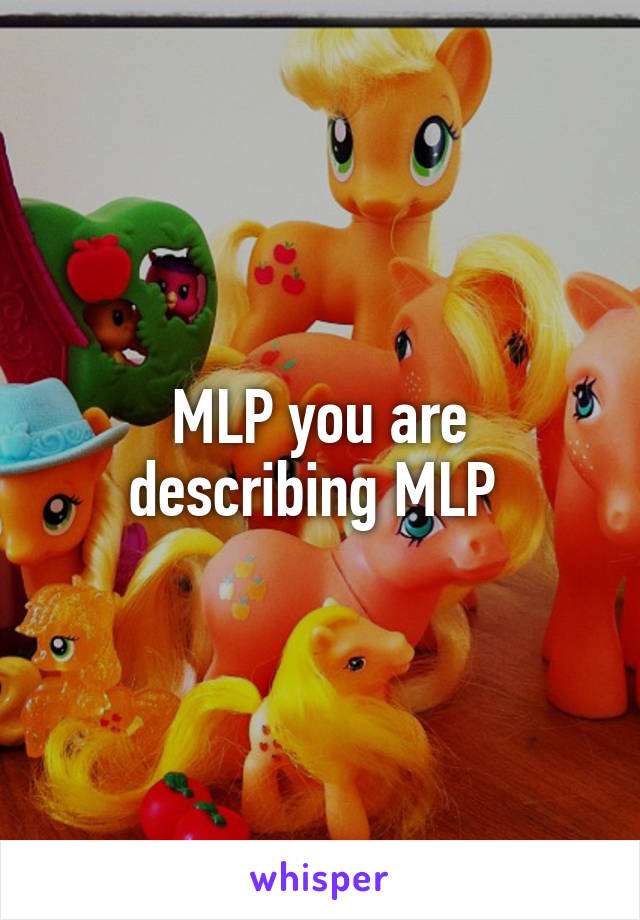 MLP you are describing MLP 