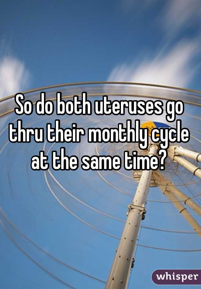 So do both uteruses go thru their monthly cycle at the same time?