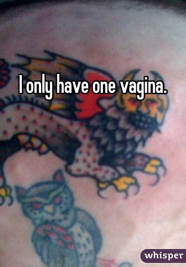 I only have one vagina.