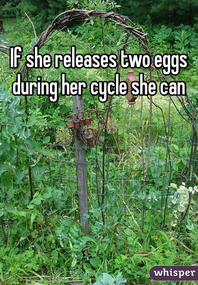 If she releases two eggs during her cycle she can