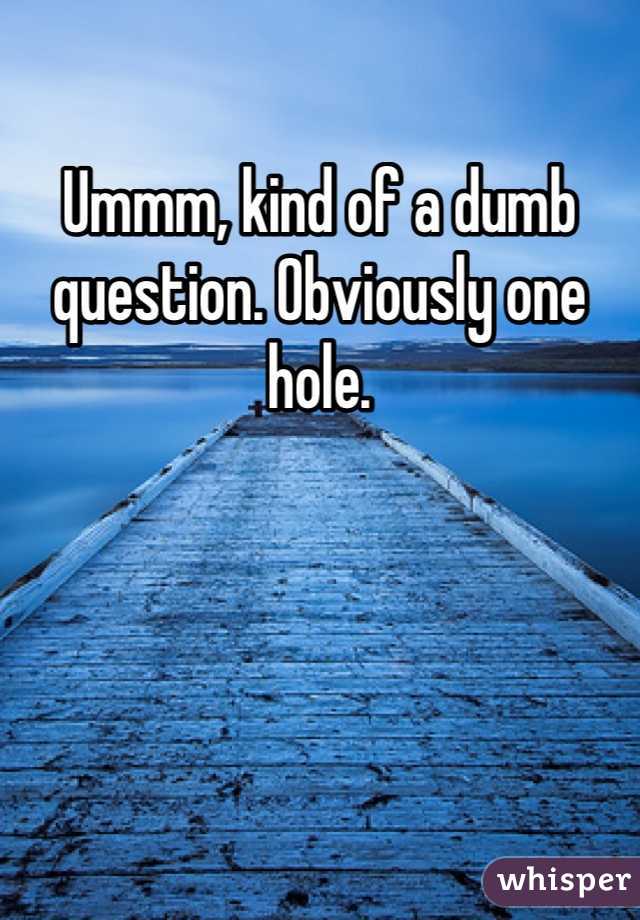 Ummm, kind of a dumb question. Obviously one hole. 