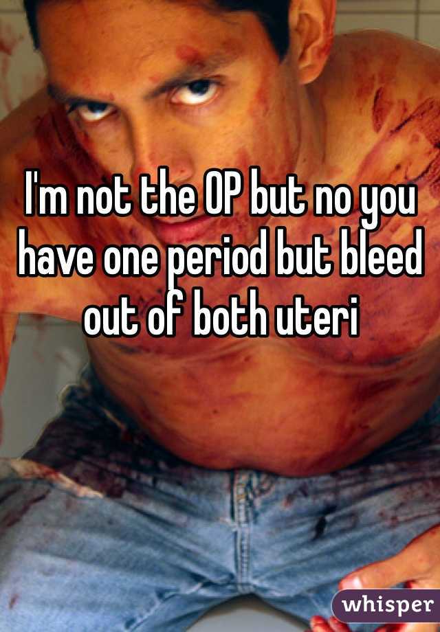 I'm not the OP but no you have one period but bleed out of both uteri