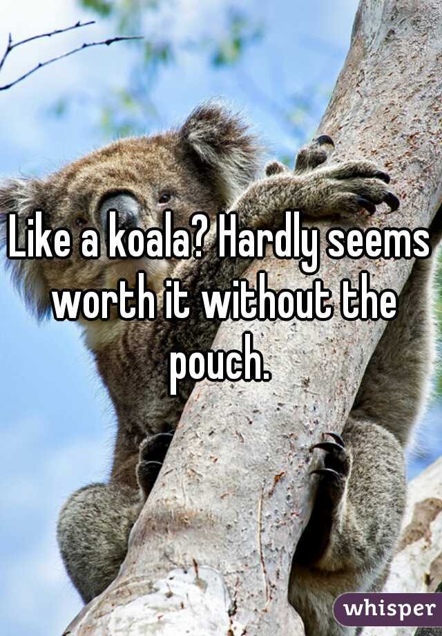 Like a koala? Hardly seems worth it without the pouch. 