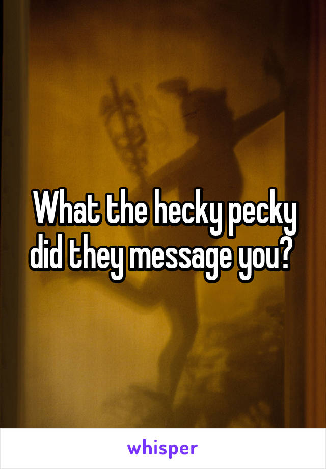 What the hecky pecky did they message you? 