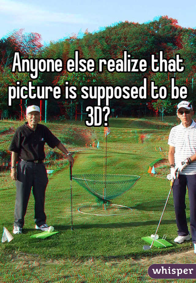 Anyone else realize that picture is supposed to be 3D?