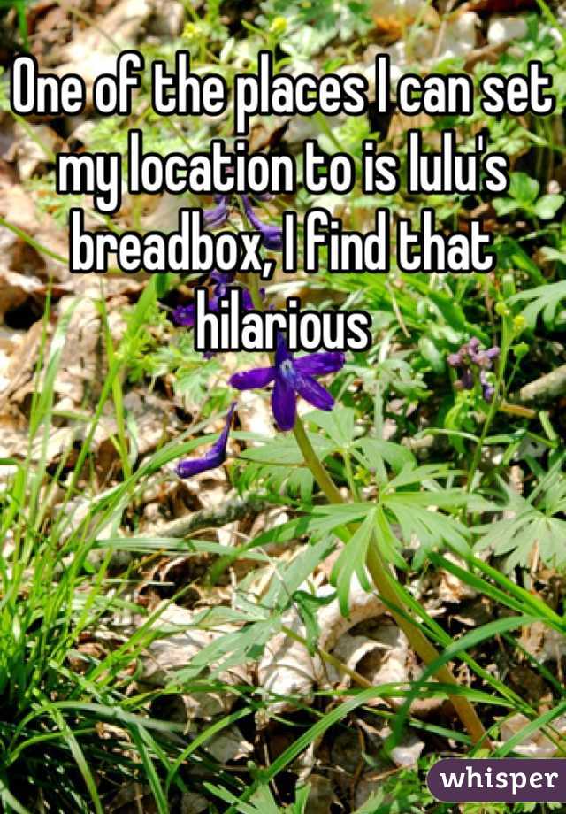 One of the places I can set my location to is lulu's breadbox, I find that hilarious