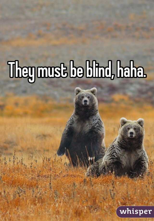 They must be blind, haha.