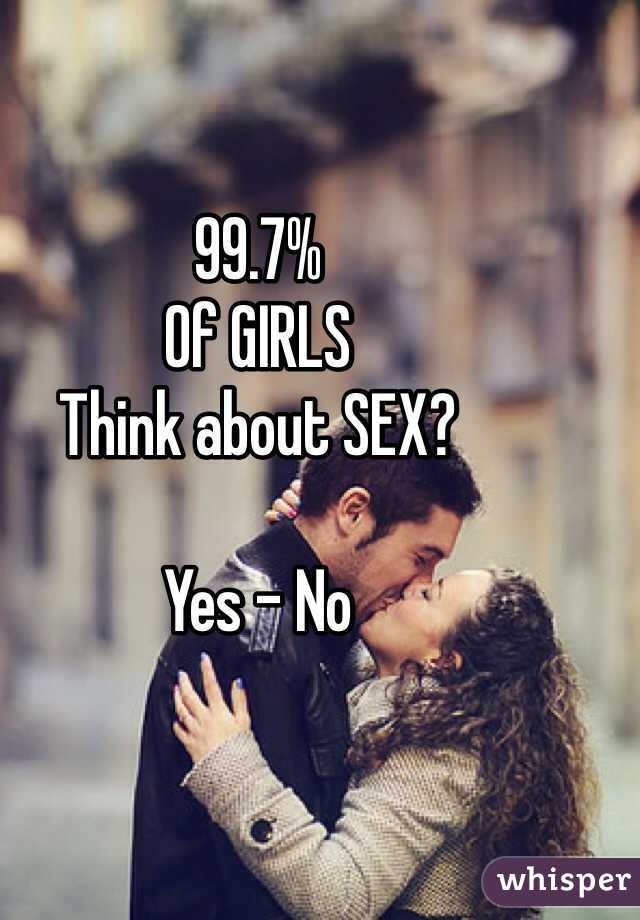 99.7% 
Of GIRLS 
Think about SEX? 

Yes - No