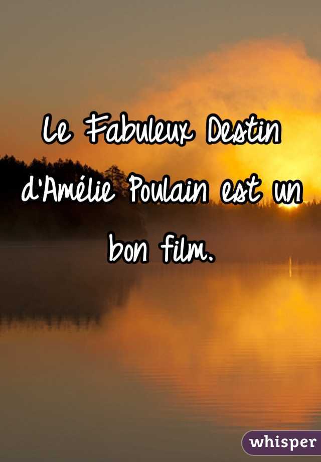 Le Fabuleux Destin d'Amélie Poulain est un bon film.