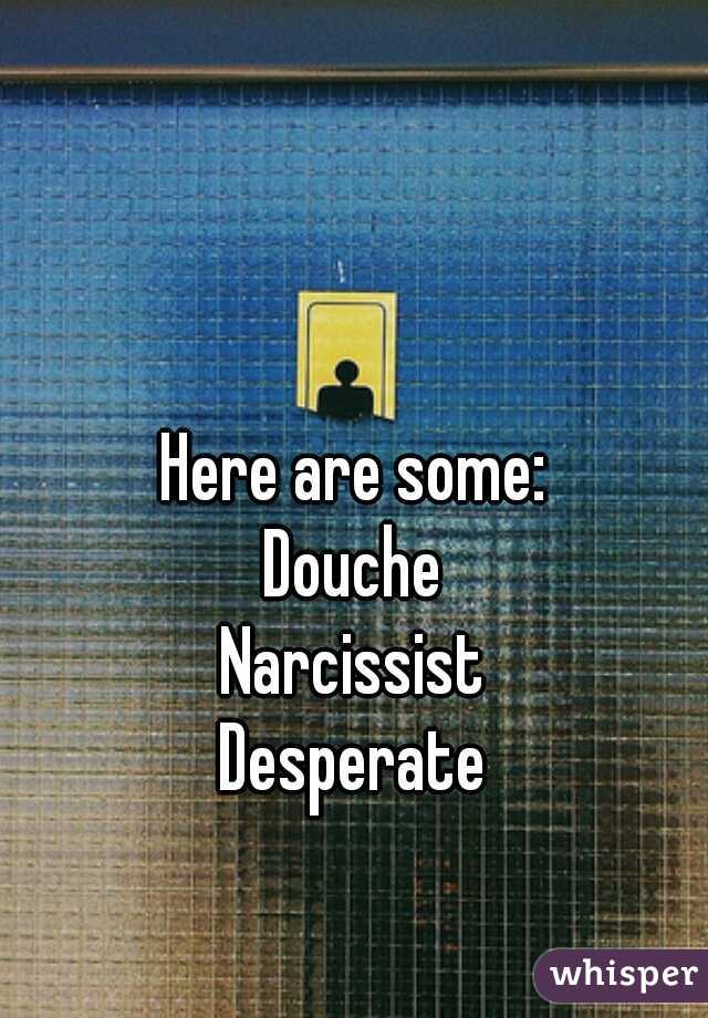 Here are some:
Douche
Narcissist
Desperate
  