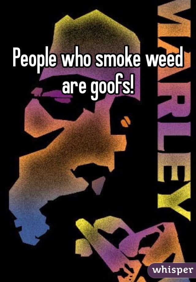 People who smoke weed are goofs! 