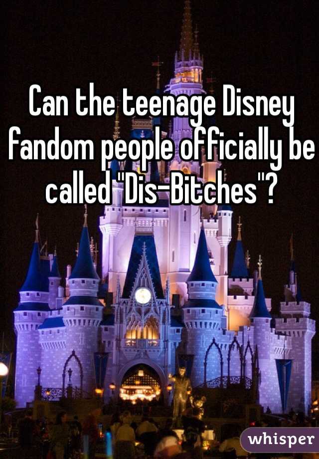 Can the teenage Disney fandom people officially be called "Dis-Bitches"?
