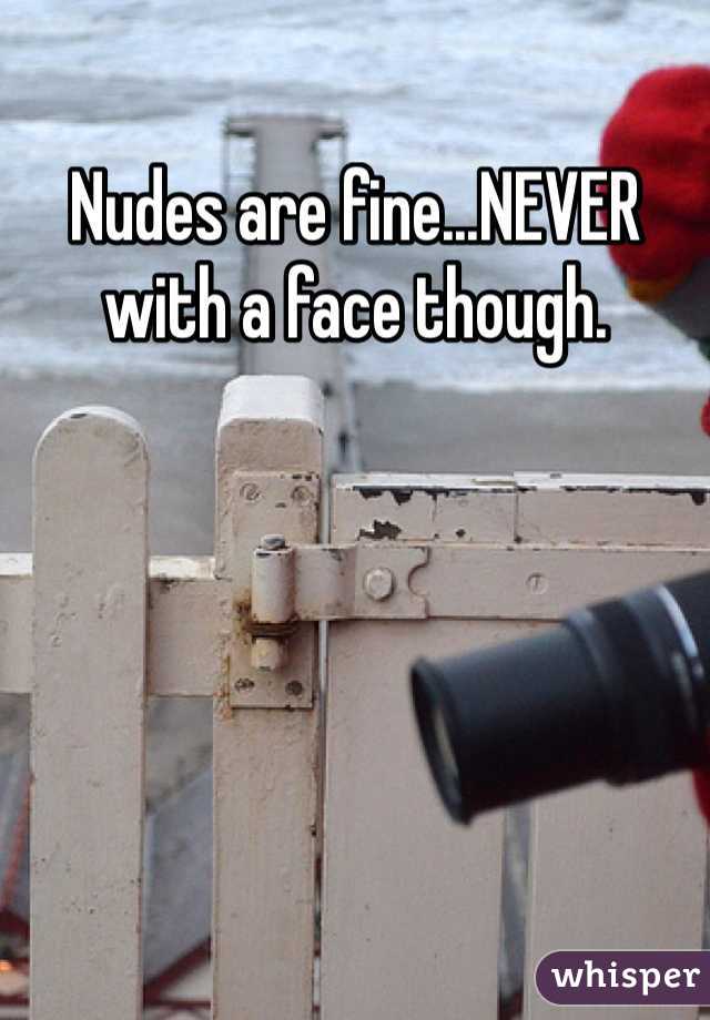 Nudes are fine...NEVER with a face though. 
