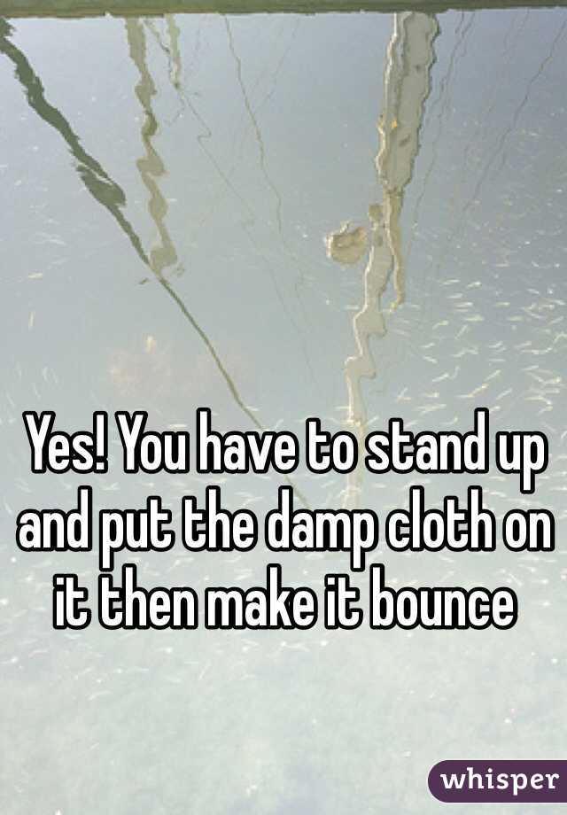 Yes! You have to stand up and put the damp cloth on it then make it bounce 