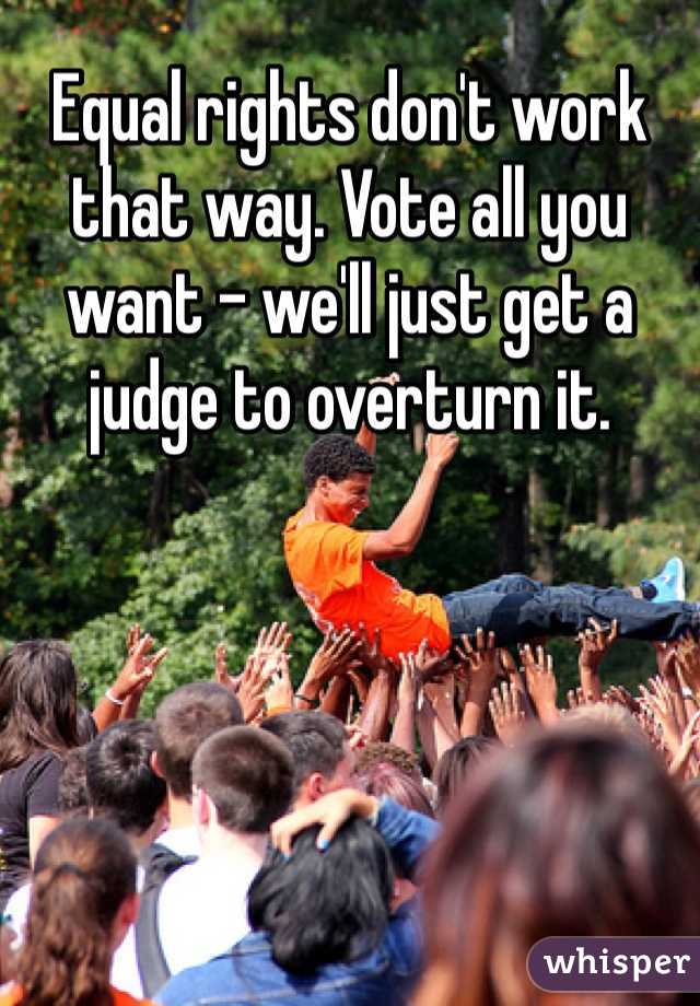 Equal rights don't work that way. Vote all you want - we'll just get a judge to overturn it.