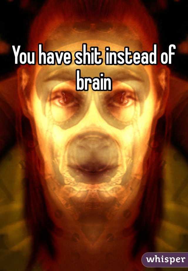 You have shit instead of brain 