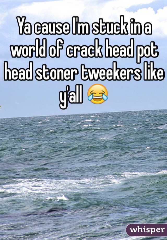 Ya cause I'm stuck in a world of crack head pot head stoner tweekers like y'all 😂