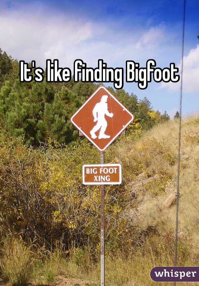 It's like finding Bigfoot 