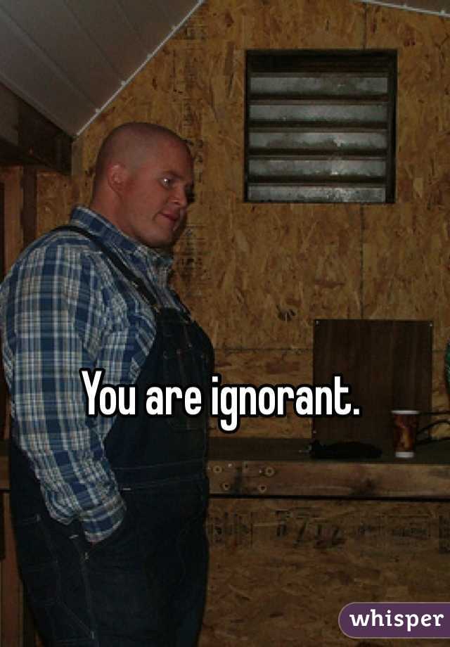 You are ignorant. 