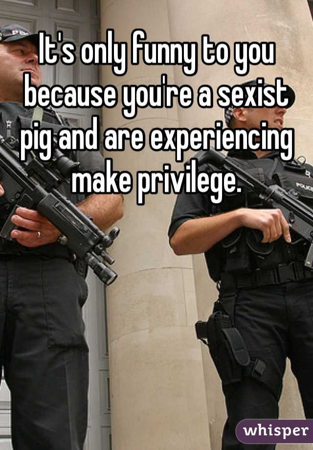 It's only funny to you because you're a sexist pig and are experiencing make privilege. 