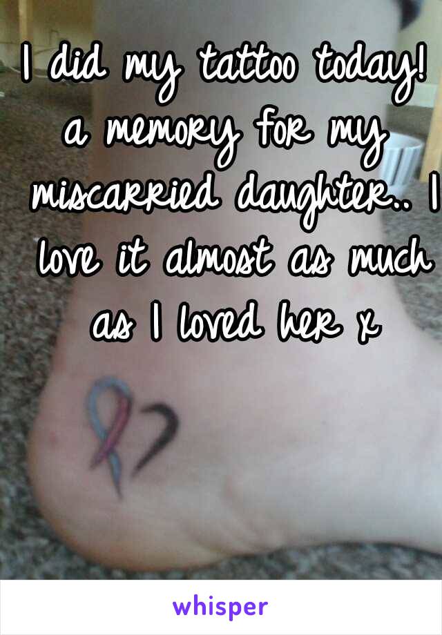 I did my tattoo today!
a memory for my miscarried daughter.. I love it almost as much as I loved her x