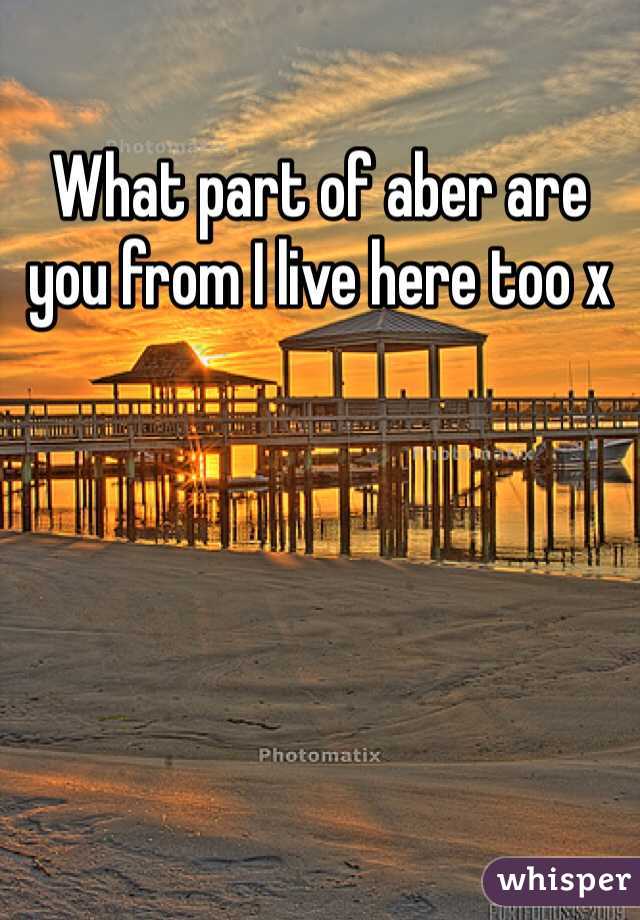 What part of aber are you from I live here too x