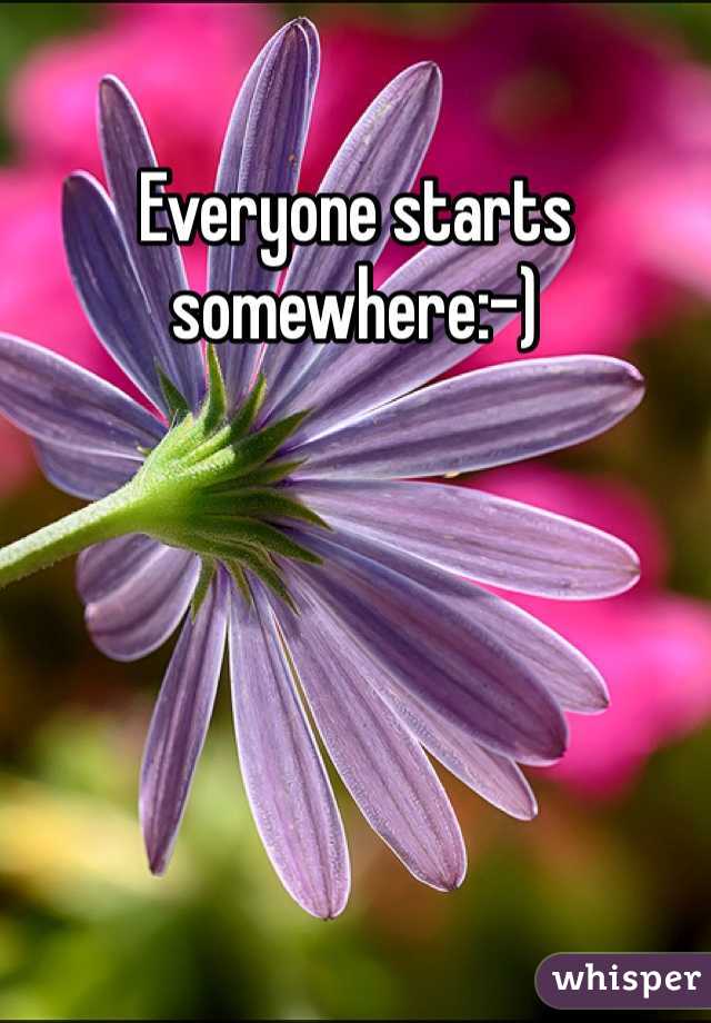Everyone starts somewhere:-)