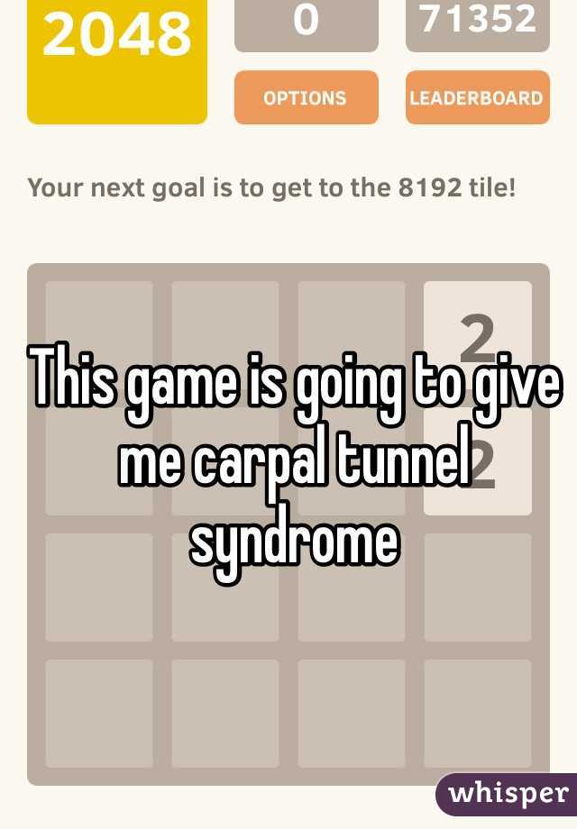This game is going to give me carpal tunnel syndrome 