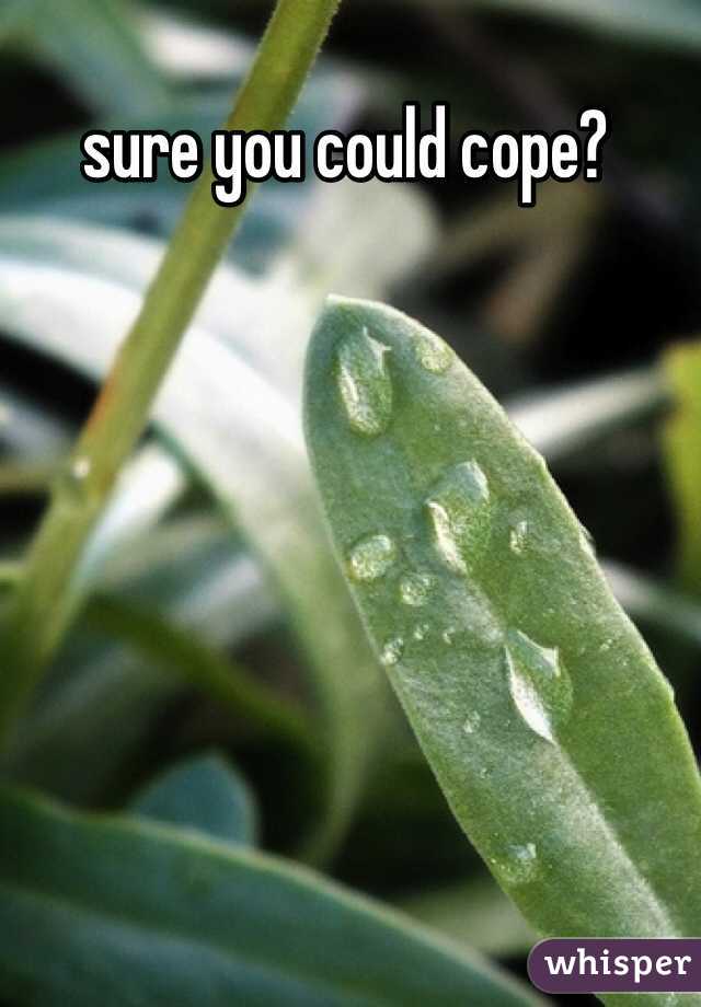 sure you could cope?