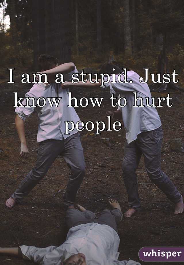 I am a stupid. Just know how to hurt people 