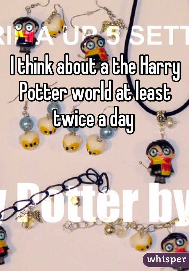 I think about a the Harry Potter world at least twice a day 
