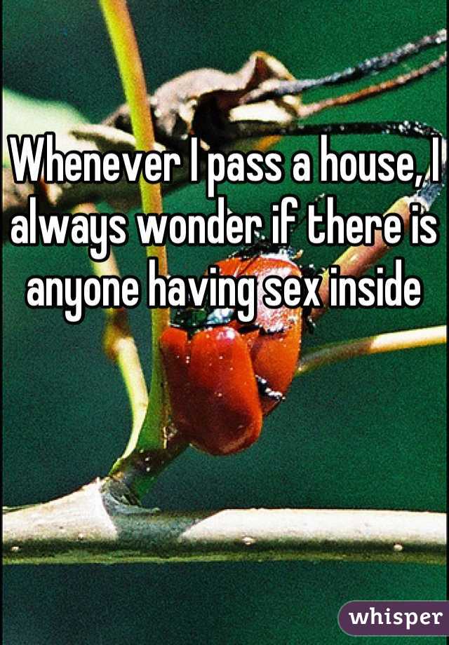 Whenever I pass a house, I always wonder if there is anyone having sex inside