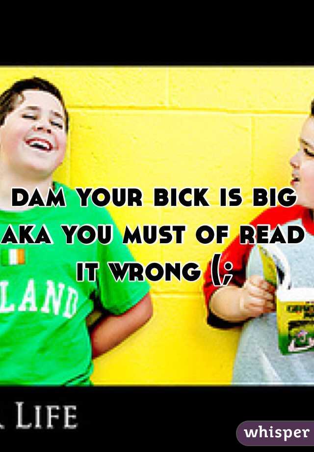 dam your bick is big 
aka you must of read it wrong (; 