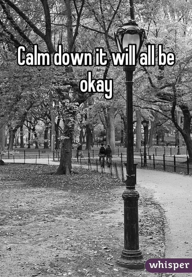 Calm down it will all be okay