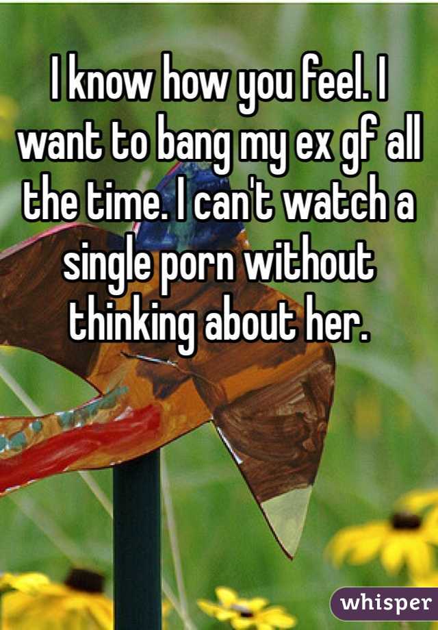 I know how you feel. I want to bang my ex gf all the time. I can't watch a single porn without thinking about her.  