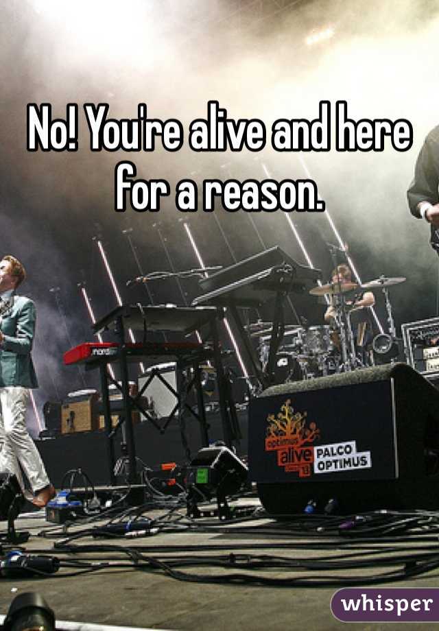 No! You're alive and here for a reason. 