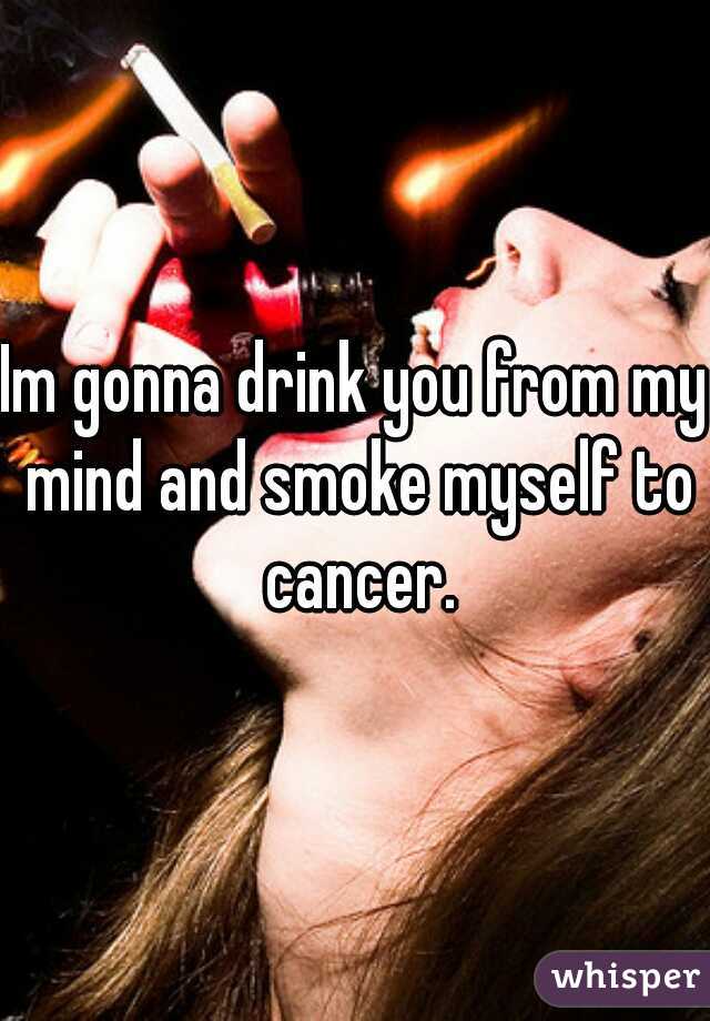 Im gonna drink you from my mind and smoke myself to cancer.