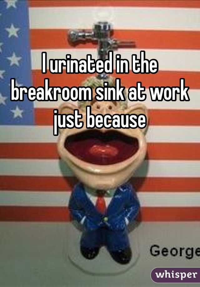 I urinated in the 
breakroom sink at work just because