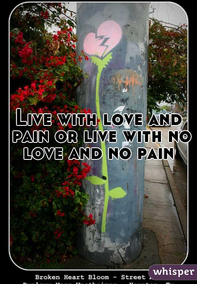 Live with love and pain or live with no love and no pain 