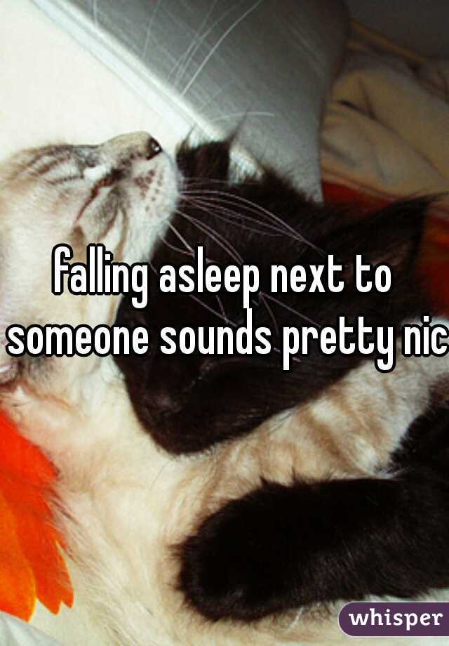 falling asleep next to someone sounds pretty nice